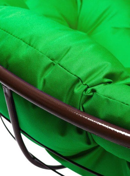 Изображение товара Кресло садовое M-Group Папасан пружинка мини / 12080204 (коричневый/зеленая подушка)