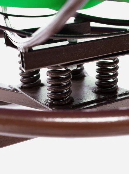 Изображение товара Кресло садовое M-Group Папасан пружинка мини / 12080204 (коричневый/зеленая подушка)