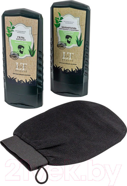 Изображение товара Набор косметики для тела и волос La and Te beaute Шампунь+Гель для душа+Мочалка LTMEN6