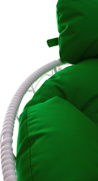 Изображение товара Кресло садовое M-Group Папасан пружинка мини / 12090104 (белый ротанг/зеленая подушка)