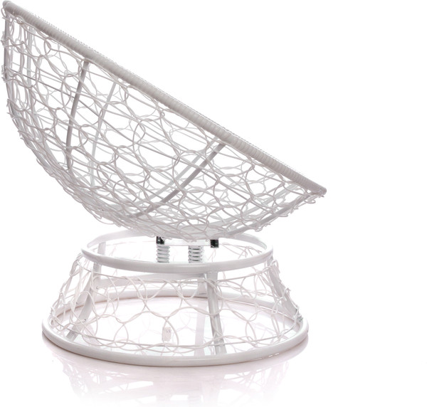 Изображение товара Кресло садовое M-Group Папасан пружинка мини / 12090104 (белый ротанг/зеленая подушка)