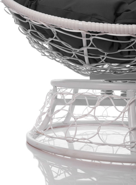 Изображение товара Кресло садовое M-Group Папасан пружинка мини / 12090109 (белый ротанг/серая подушка)