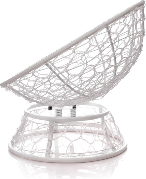 Изображение товара Кресло садовое M-Group Папасан пружинка мини / 12090109 (белый ротанг/серая подушка)