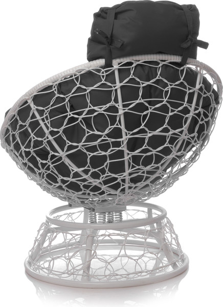 Изображение товара Кресло садовое M-Group Папасан пружинка мини / 12090109 (белый ротанг/серая подушка)