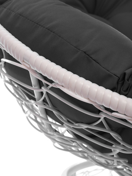 Изображение товара Кресло садовое M-Group Папасан пружинка мини / 12090109 (белый ротанг/серая подушка)