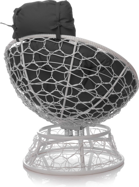 Изображение товара Кресло садовое M-Group Папасан пружинка мини / 12090109 (белый ротанг/серая подушка)