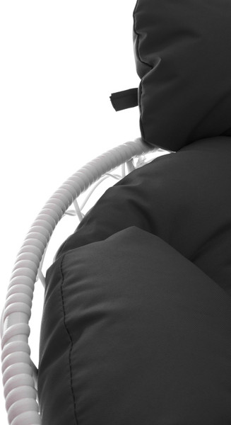 Изображение товара Кресло садовое M-Group Папасан пружинка мини / 12090109 (белый ротанг/серая подушка)