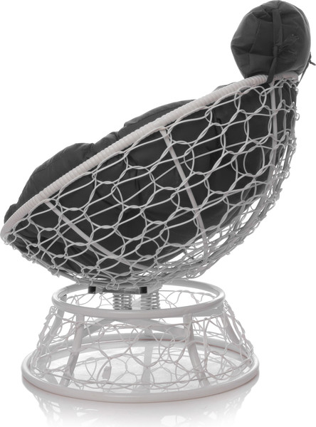 Изображение товара Кресло садовое M-Group Папасан пружинка мини / 12090109 (белый ротанг/серая подушка)