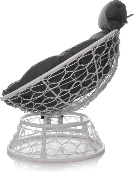 Изображение товара Кресло садовое M-Group Папасан пружинка мини / 12090109 (белый ротанг/серая подушка)