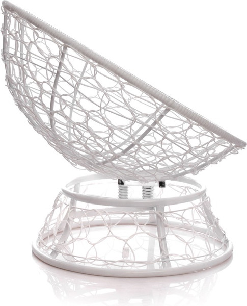 Изображение товара Кресло садовое M-Group Папасан пружинка мини / 12090109 (белый ротанг/серая подушка)