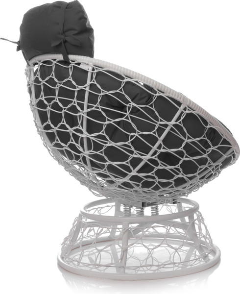 Изображение товара Кресло садовое M-Group Папасан пружинка мини / 12090109 (белый ротанг/серая подушка)