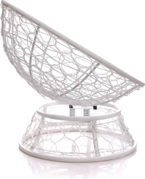 Изображение товара Кресло садовое M-Group Папасан пружинка мини / 12090110 (белый ротанг/синяя подушка)