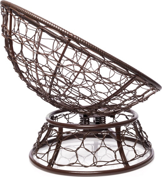 Изображение товара Кресло садовое M-Group Папасан пружинка мини / 12090202 (коричневый ротанг/бордовая подушка)