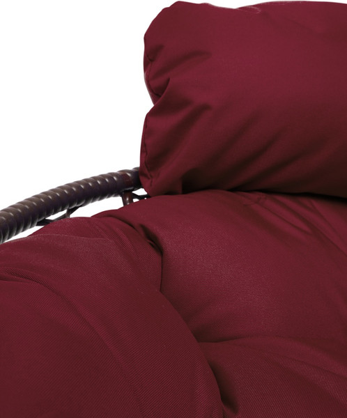 Изображение товара Кресло садовое M-Group Папасан пружинка мини / 12090202 (коричневый ротанг/бордовая подушка)