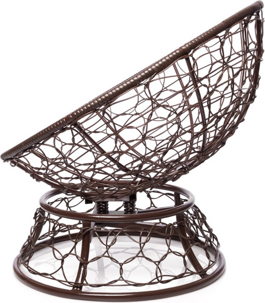 Изображение товара Кресло садовое M-Group Папасан пружинка мини / 12090202 (коричневый ротанг/бордовая подушка)