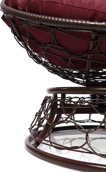 Изображение товара Кресло садовое M-Group Папасан пружинка мини / 12090202 (коричневый ротанг/бордовая подушка)