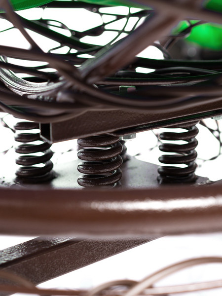 Изображение товара Кресло садовое M-Group Папасан пружинка мини / 12090204 (коричневый ротанг/зеленая подушка)