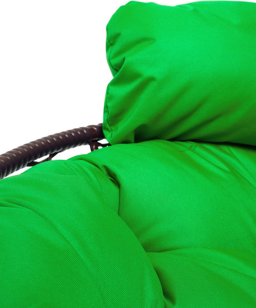 Изображение товара Кресло садовое M-Group Папасан пружинка мини / 12090204 (коричневый ротанг/зеленая подушка)