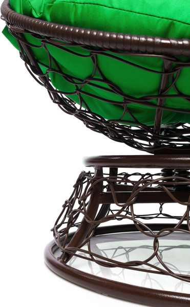 Изображение товара Кресло садовое M-Group Папасан пружинка мини / 12090204 (коричневый ротанг/зеленая подушка)