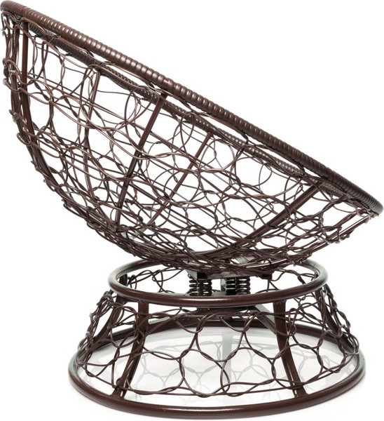 Изображение товара Кресло садовое M-Group Папасан пружинка мини / 12090206 (коричневый ротанг/красная подушка)