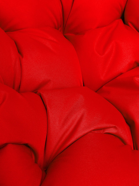 Изображение товара Кресло садовое M-Group Папасан пружинка мини / 12090206 (коричневый ротанг/красная подушка)