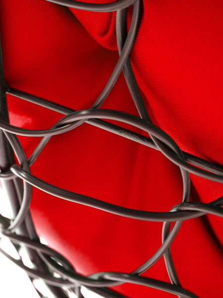 Изображение товара Кресло садовое M-Group Папасан пружинка мини / 12090206 (коричневый ротанг/красная подушка)