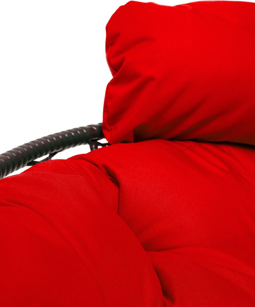 Изображение товара Кресло садовое M-Group Папасан пружинка мини / 12090206 (коричневый ротанг/красная подушка)