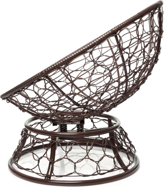 Изображение товара Кресло садовое M-Group Папасан пружинка мини / 12090206 (коричневый ротанг/красная подушка)