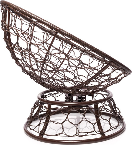 Изображение товара Кресло садовое M-Group Папасан пружинка мини / 12090208 (коричневый ротанг/розовая подушка)