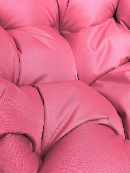 Изображение товара Кресло садовое M-Group Папасан пружинка мини / 12090208 (коричневый ротанг/розовая подушка)