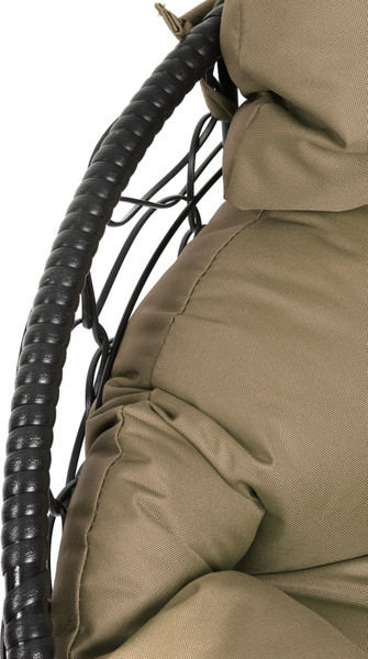 Изображение товара Кресло садовое M-Group Папасан пружинка мини / 12090401 (черный ротанг/бежевая подушка)