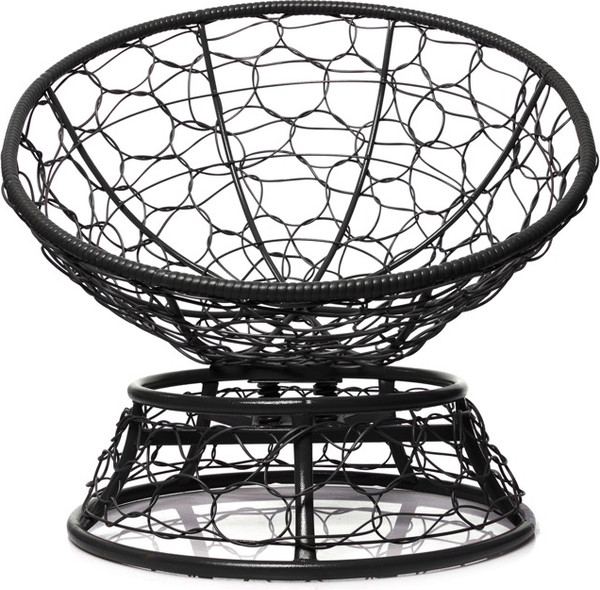 Изображение товара Кресло садовое M-Group Папасан пружинка мини / 12090401 (черный ротанг/бежевая подушка)