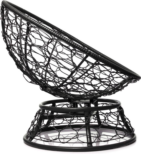 Изображение товара Кресло садовое M-Group Папасан пружинка мини / 12090401 (черный ротанг/бежевая подушка)