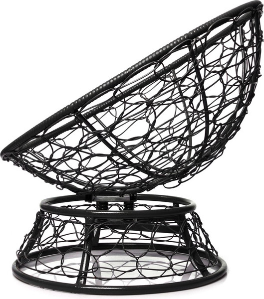 Изображение товара Кресло садовое M-Group Папасан пружинка мини / 12090401 (черный ротанг/бежевая подушка)