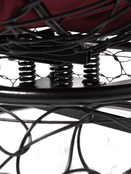 Изображение товара Кресло садовое M-Group Папасан пружинка мини / 12090402 (черный ротанг/бордовая подушка)