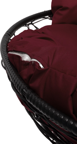 Изображение товара Кресло садовое M-Group Папасан пружинка мини / 12090402 (черный ротанг/бордовая подушка)