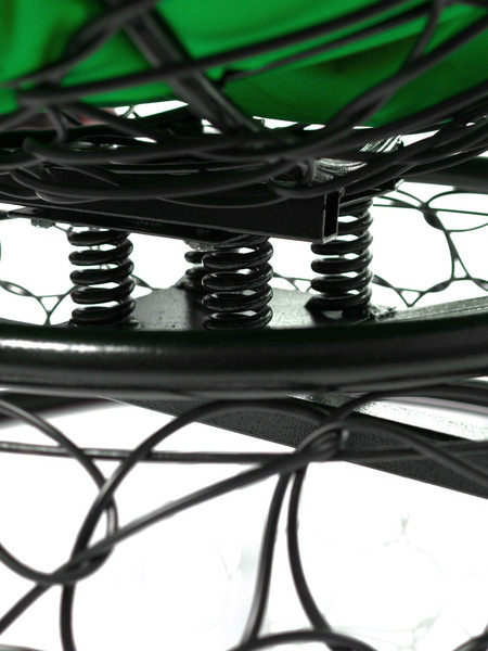 Изображение товара Кресло садовое M-Group Папасан пружинка мини / 12090404 (черный ротанг/зеленая подушка)