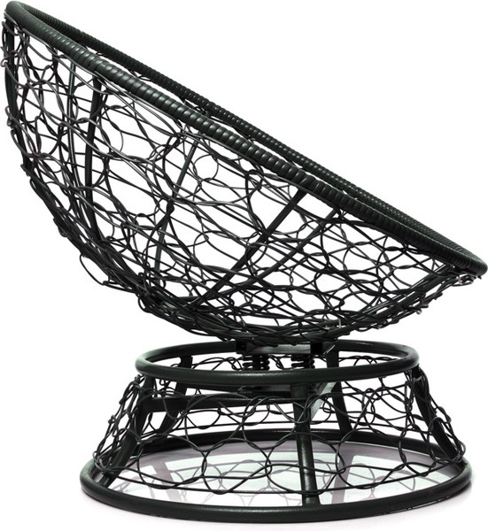 Изображение товара Кресло садовое M-Group Папасан пружинка мини / 12090404 (черный ротанг/зеленая подушка)