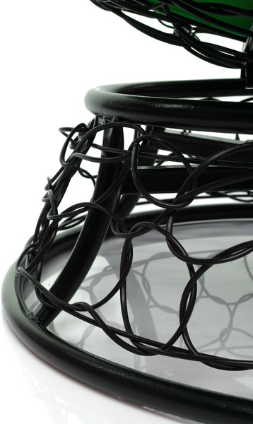 Изображение товара Кресло садовое M-Group Папасан пружинка мини / 12090404 (черный ротанг/зеленая подушка)