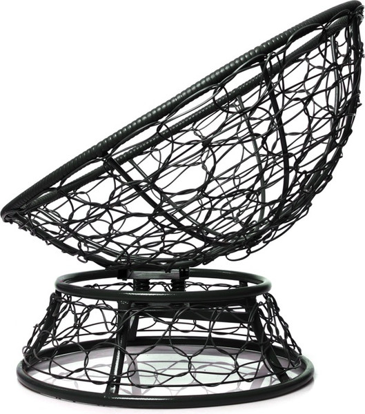 Изображение товара Кресло садовое M-Group Папасан пружинка мини / 12090404 (черный ротанг/зеленая подушка)