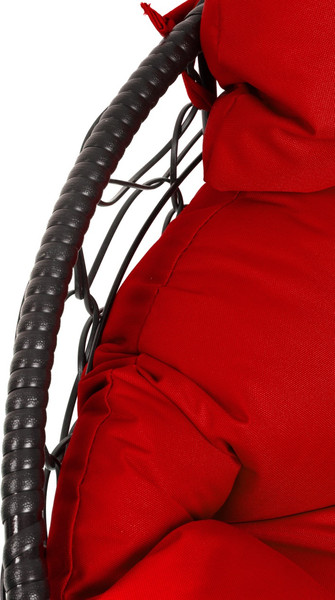 Изображение товара Кресло садовое M-Group Папасан пружинка мини / 12090406 (черный ротанг/красная подушка)