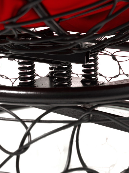 Изображение товара Кресло садовое M-Group Папасан пружинка мини / 12090406 (черный ротанг/красная подушка)