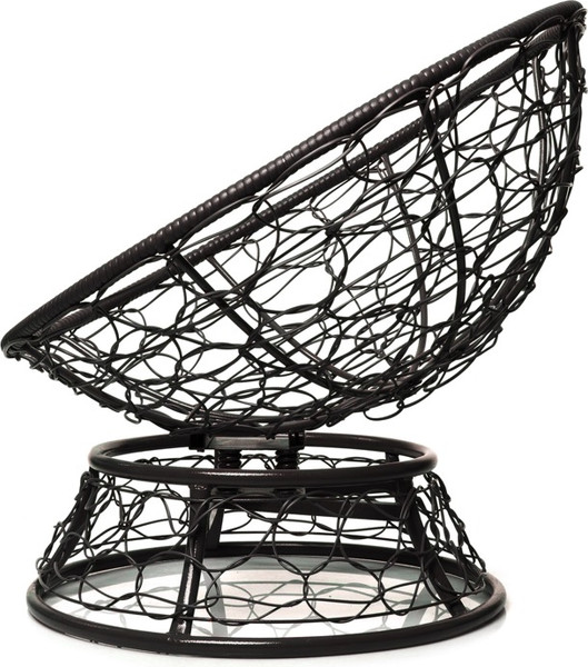 Изображение товара Кресло садовое M-Group Папасан пружинка мини / 12090406 (черный ротанг/красная подушка)