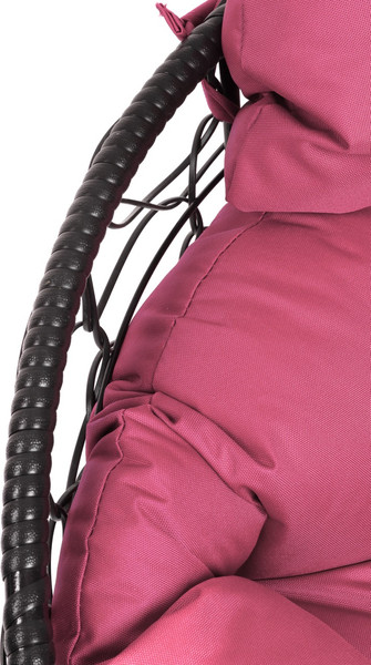 Изображение товара Кресло садовое M-Group Папасан пружинка мини / 12090408 (черный ротанг/розовая подушка)