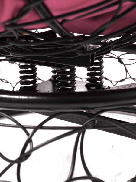 Изображение товара Кресло садовое M-Group Папасан пружинка мини / 12090408 (черный ротанг/розовая подушка)