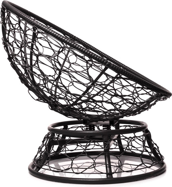 Изображение товара Кресло садовое M-Group Папасан пружинка мини / 12090408 (черный ротанг/розовая подушка)