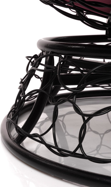 Изображение товара Кресло садовое M-Group Папасан пружинка мини / 12090408 (черный ротанг/розовая подушка)