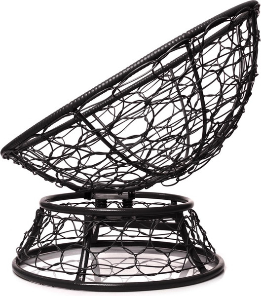 Изображение товара Кресло садовое M-Group Папасан пружинка мини / 12090408 (черный ротанг/розовая подушка)