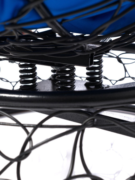 Изображение товара Кресло садовое M-Group Папасан пружинка мини / 12090410 (черный ротанг/синяя подушка)