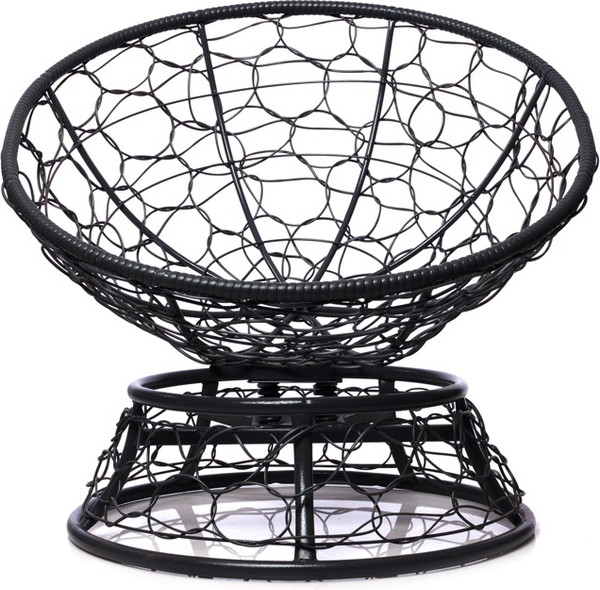 Изображение товара Кресло садовое M-Group Папасан пружинка мини / 12090410 (черный ротанг/синяя подушка)